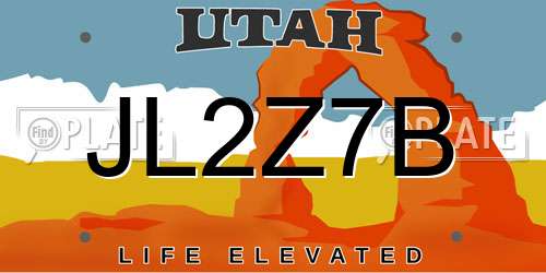 JL2Z7B Utah License Plate