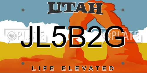 JL5B2G Utah License Plate