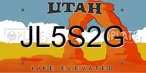 JL5S2G Utah License Plate