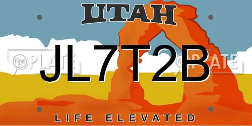 JL7T2B Utah License Plate