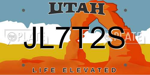 JL7T2S Utah License Plate