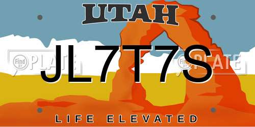 JL7T7S Utah License Plate