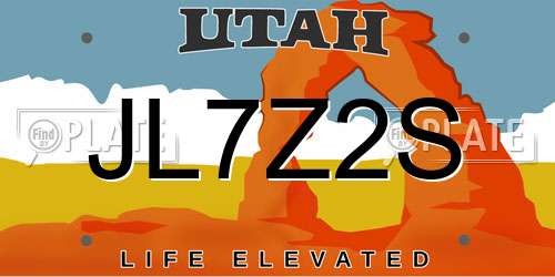 JL7Z2S Utah License Plate