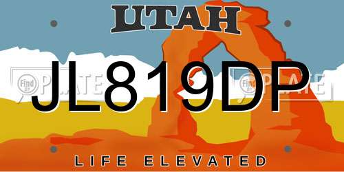 JL819DP Utah License Plate