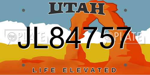 JL84757 Utah License Plate