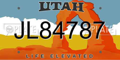 JL84787 Utah License Plate