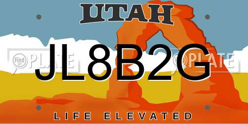 JL8B2G Utah License Plate