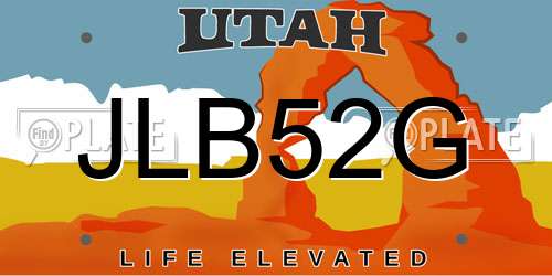 JLB52G Utah License Plate