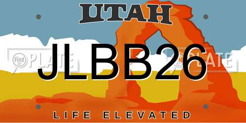 JLBB26 Utah License Plate