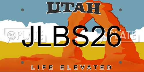 JLBS26 Utah License Plate