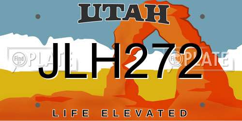 JLH272 Utah License Plate