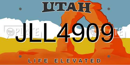 JLL4909 Utah License Plate