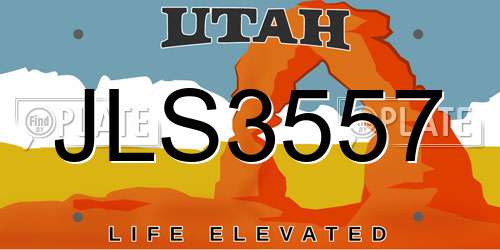 JLS3557 Utah License Plate