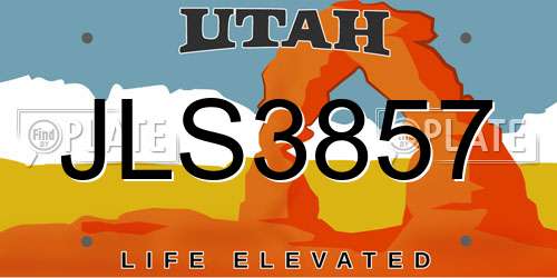JLS3857 Utah License Plate