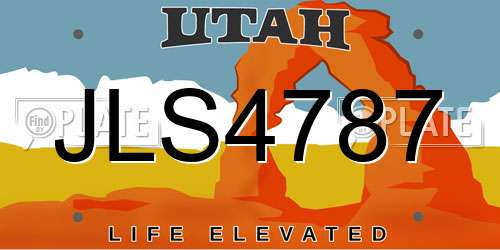 JLS4787 Utah License Plate