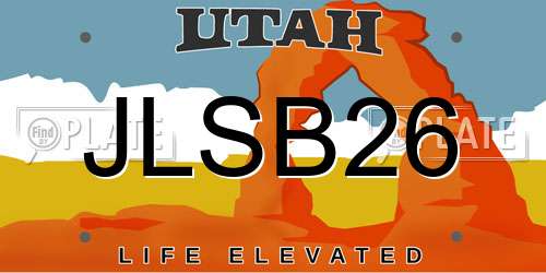 JLSB26 Utah License Plate