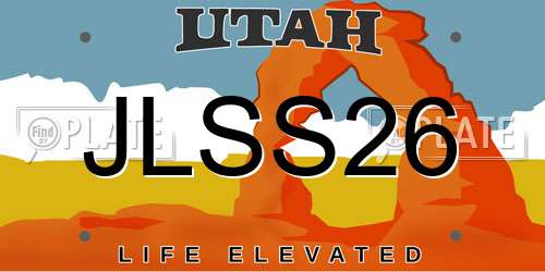 JLSS26 Utah License Plate