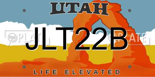 JLT22B Utah License Plate