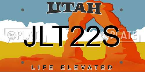 JLT22S Utah License Plate