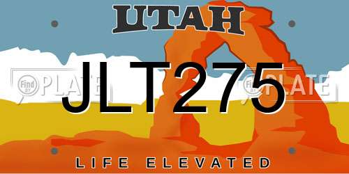 JLT275 Utah License Plate