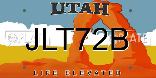 JLT72B Utah License Plate