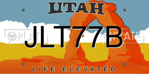 JLT77B Utah License Plate
