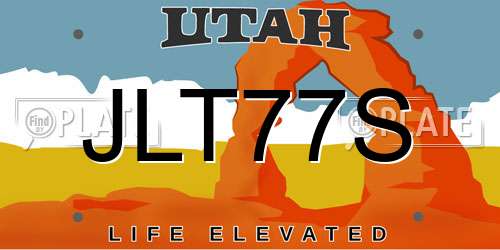 JLT77S Utah License Plate