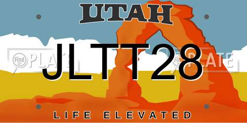 JLTT28 Utah License Plate