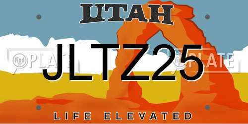 JLTZ25 Utah License Plate