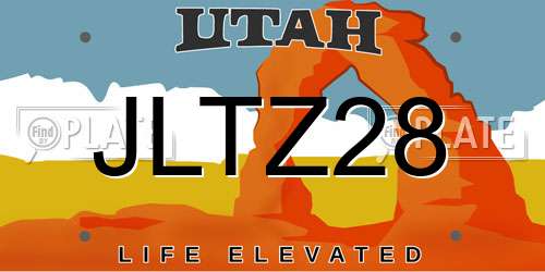 JLTZ28 Utah License Plate