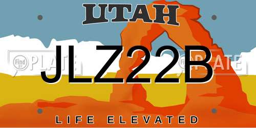 JLZ22B Utah License Plate