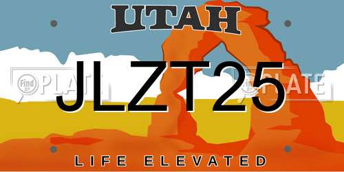 JLZT25 Utah License Plate