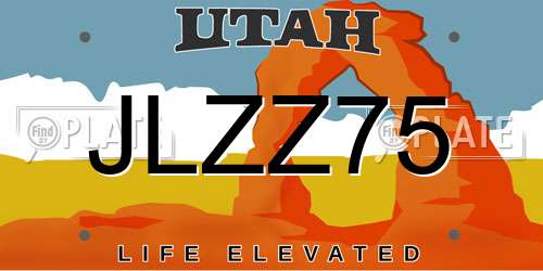 JLZZ75 Utah License Plate