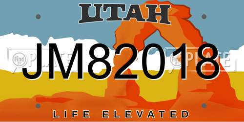 JM82018 Utah License Plate