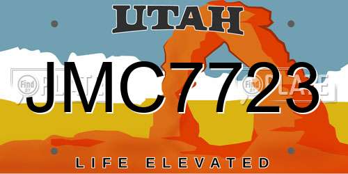 JMC7723 Utah License Plate