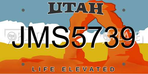 JMS5739 Utah License Plate