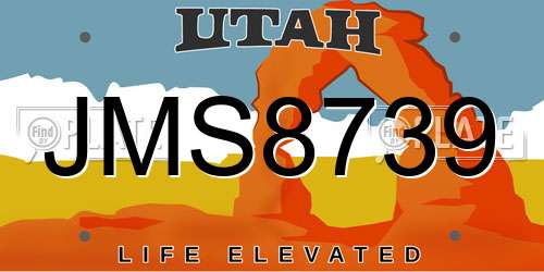 JMS8739 Utah License Plate