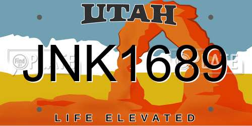 JNK1689 Utah License Plate