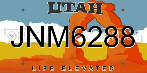 JNM6288 Utah License Plate