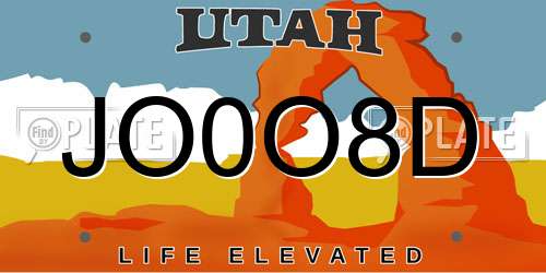 JO0O8D Utah License Plate