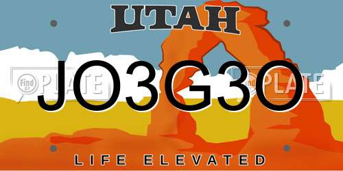 JO3G3O Utah License Plate