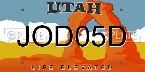 JOD05D Utah License Plate