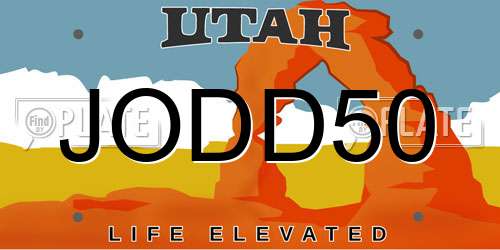 JODD50 Utah License Plate