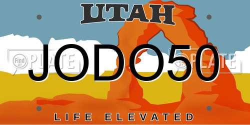 JODO50 Utah License Plate