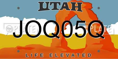 JOQ05Q Utah License Plate