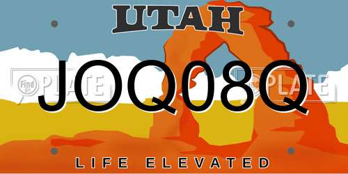 JOQ08Q Utah License Plate