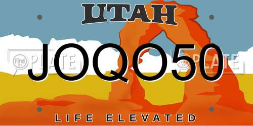 JOQO50 Utah License Plate