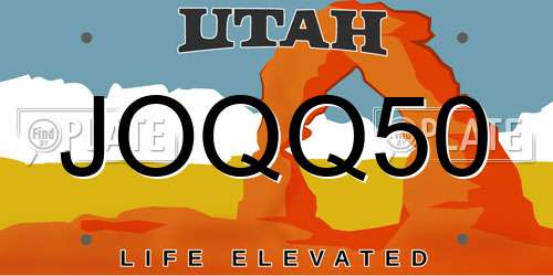 JOQQ50 Utah License Plate