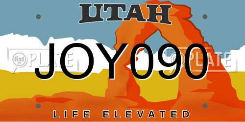 JOY090 Utah License Plate