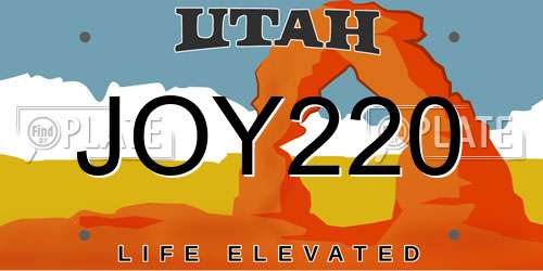 JOY220 Utah License Plate
